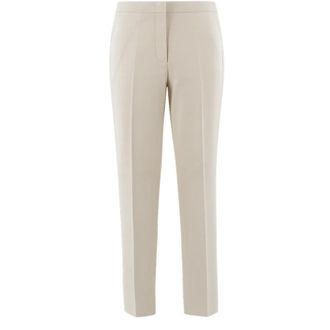 Fabiana Filippi Slim-fit Trousers, female, White, Size: L Gabardine Trousers With Diamond Detail