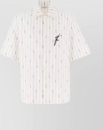 Ferragamo embroidered cotton poplin shirt