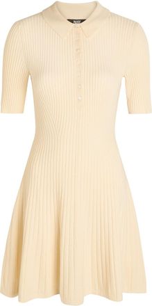 Paige Olie Ribbed Knit Mini Polo Dress - Beige - S (UK8-10 / S)
