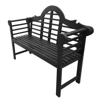 Bl&auml;ck Lutyens 51.2 3-Seat Arched 600-Lbs Support Acacia Wood Outdoor Garden Patio Bench, Black