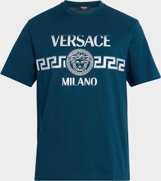 Versace Mens Versace Milano Medusa Cotton T-Shirt