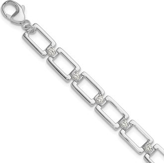 Diamond2Deal 14k Gold 1/2 Ct Lab Grown Diamond Fancy Link Bracelet