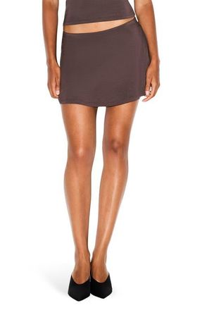 SKIMS Smooth Lounge Pajama Mini Skort in Raisin at Nordstrom, Size X-Large
