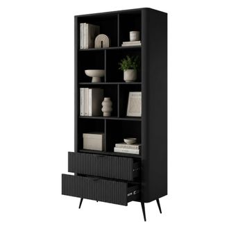 Dmora Estanter&iacute;a Kabavasi, Biblioteca Con 2 Cajones, 4 Estantes, Con Patas, 88x38x194h Cm Negro