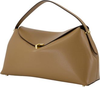 Toteme Womens T-Lock Top Handle Bag Brown Cowhide