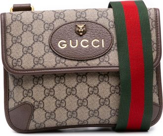 Gucci Pre-owned Womens Canvas Crossbody Adjustable Strap - Grey Textile - One Size