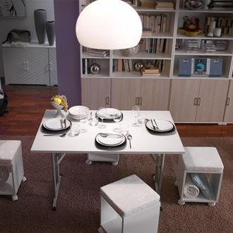 Terraneo Terraneo - Mesa Blanca Con Patas Plegables