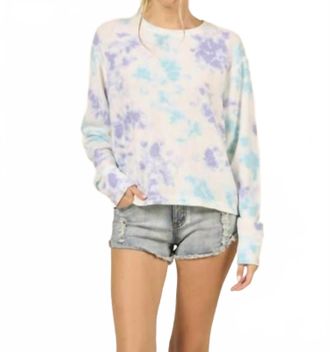 Ocean Drive Clothing Jasmine Tie Dye Hacci Crop Crewneck Sweater In Multi