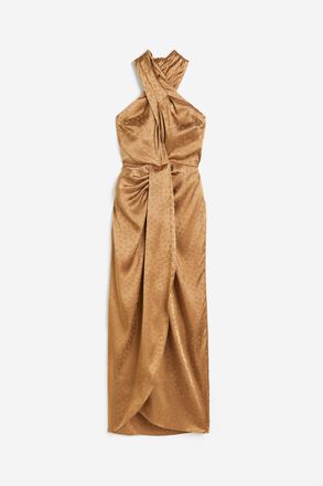 H&M Wickelkleid mit Neckholder - Beige