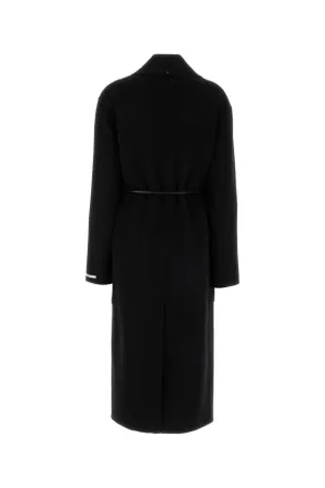 Sportmax Womens Black Wool Zannata Coat Nero Exterior: Virgin Cappotti