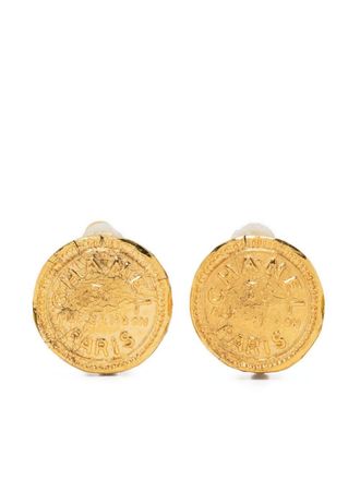 Chanel 1990s Rue Cambon clip-on earrings - women - Metal (Other) - One Size - Gold