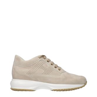 Hogan Interactive Damens Turnschuhe Beige Wildleder