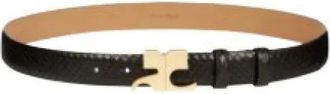 Courr&egrave;ges Leren Riem met Logo - Dames - Riemen - Zwart - 80 CM - Leer - Accessoires