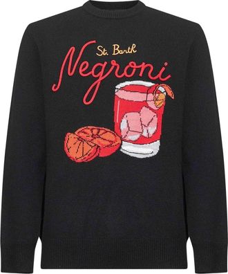 MC2 Saint Barth embroidery long-sleeved sweater - Black