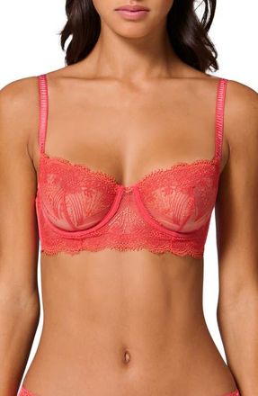 Simone P&eacute;r&egrave;le Allure Underwire Balconette Bra in Coralia Red at Nordstrom, Size 36B