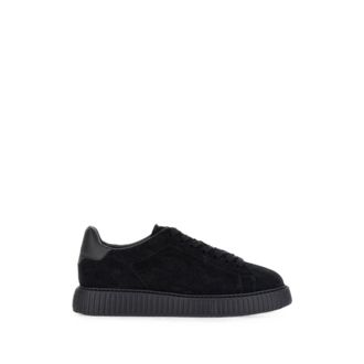 Hogan Volledig Zwarte Su&egrave;de Sneakers - Heren - Sneakers - Zwart - 44 1/2 EU - Su&egrave;de - Schoenen
