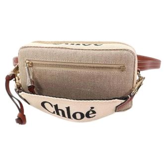 Chlo&eacute; Pre-owned Cross Body Bags, female, Beige, Size: ONE SIZE Pre-owned Linen Pouch Shoulder Bag