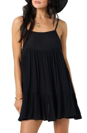 O'Neill Saltwater Rilee Cover-Up Minidress in Black at Nordstrom, Size Xx-Large