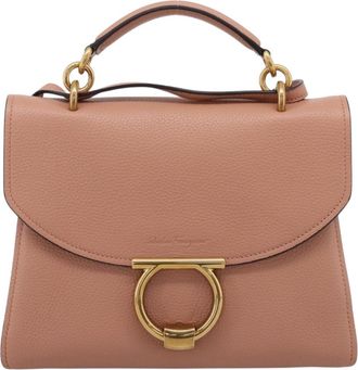 Ferragamo Margot Satchel Leather Pink Leather Handbag (Pre-Owned)