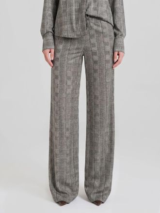 Ermanno Scervino Prince of Wales High-Waisted Wide-Leg Trousers in Viscose