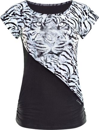 Winshape Sporttop WINSHAPE AET109LS, Damen, Gr. XXL, schwarz-weiss (tiger), 85% Polyester, 15% Elasthan, Rundhals, Tops Sporttop, Functional Soft and Light