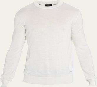Brioni Mens Cashmere-Silk Crewneck Sweater