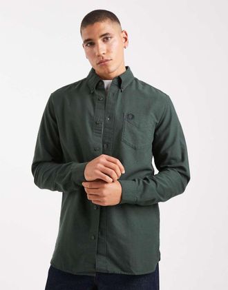 Fred Perry Camicia Oxford color kaki-Verde