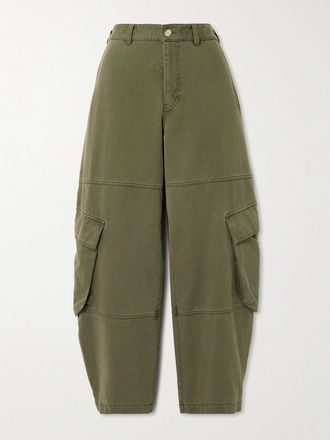 Frame Denim Jeans Barrel A Vita Alta The Bubble - Verde