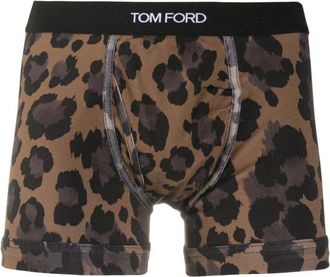 Tom Ford Luipaardprint Boxershorts - Heren - Onderbroek - Bruin - 2XL - Katoen - Ondergoed