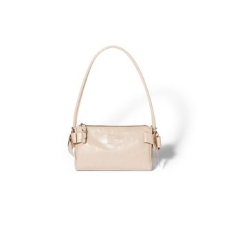 Miu Miu Shiny Leather Pouch, Woman, Travertine Stone