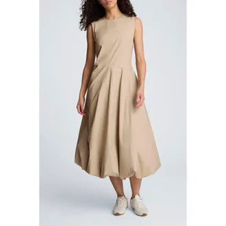 Kenneth Cole Sleeveless Bubble Hem Midi Dress in Burlap at Nordstrom, Size 6