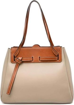 Loewe Pre-owned Schoudertas - Dames - Vintage Shopper - Beige - ONE Size - Leer - Vintage