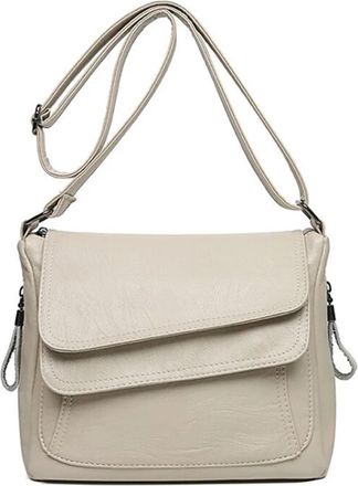 Generic Shoulder Crossbody Bags, Compatible For Women PU Leather Messenger Bag Female Purse and Handbags(White)