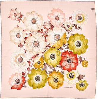 Ferragamo Anemone Print Silk Scarf