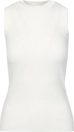 Sportmax Jersey Mouwloze Top met Ronde Hals - Dames - Tops zonder mouwen - Wit - L - Tops