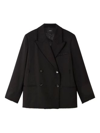 Axel Arigato frayed double-breasted blazer - Black