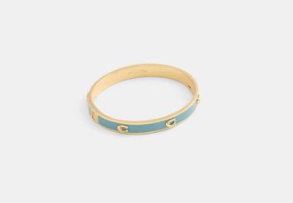 Coach Pegged Signature Hinged Bangle