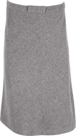 Max Mara A-Line Midi Skirt in Grey Wool