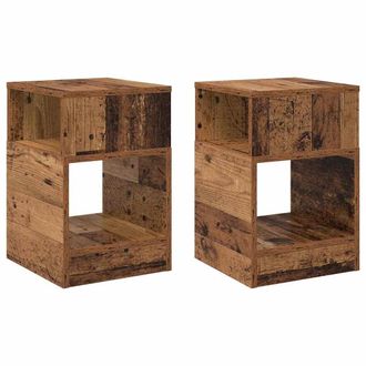 vidaXL Mesa Auxiliar 2 Pcs Madera Vieja 30,5 X 30 X 45 Cm Vidaxl