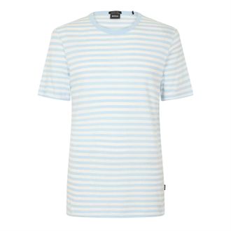 HUGO BOSS Mens 36 10260025 01 T-Shirt in Pastel Blue - Size Small