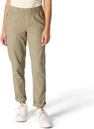 Carhartt Work in Progress Force Work Pants Womens Olive Ripstop Mid Rise Relaxed Fit JAX1649
