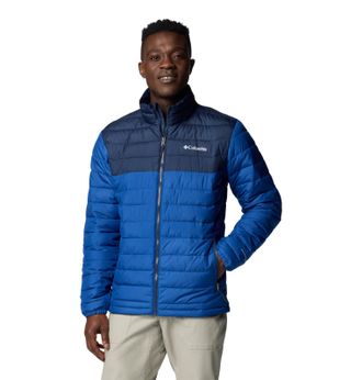 Columbia Mens Powder Lite II Jacket, Mountain Blue/Collegiate Navy, Large