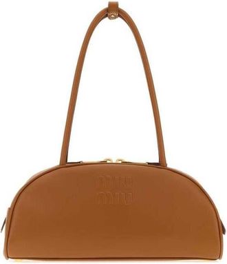 Miu Miu Caramel Leather Beau Shoulder Bag Cognac Borse A Mano