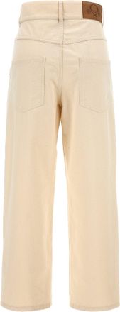 Moschino Womens Beige Cotton Casual Pants