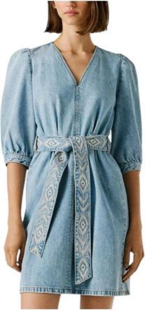 Pepe Jeans London Short Kleedjes - Dames - Korte kleedjes - Blauw - M - Denim - Kleedjes