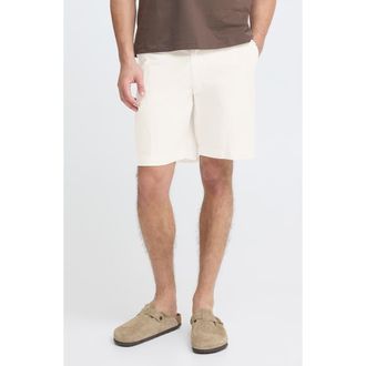 Casual Friday Flat Front Cotton & Linen Chino Shorts in Marshmallow at Nordstrom, Size X-Large