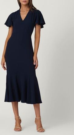 Shoshanna Stretch Crepe Lorrie Dress in Navy at Nordstrom, Size 14