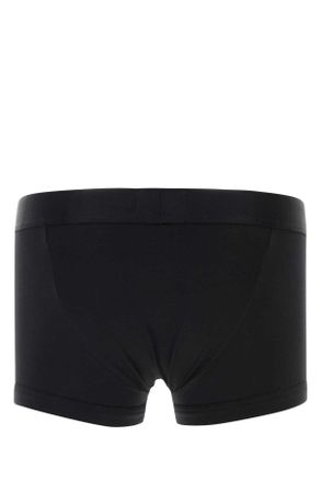 Emporio Armani Mens Black Stretch Cotton Boxer Exterior: Elastane Intimo