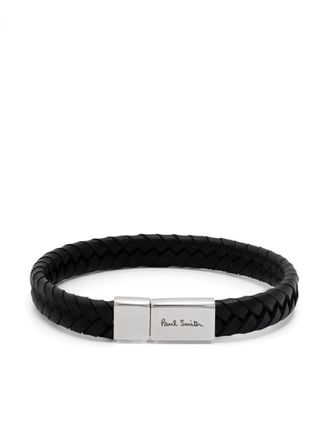 Paul Smith Bracciale Intrecciato in pelle - Argento