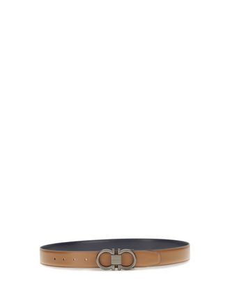Ferragamo Mens Reversible Leather Gancini Belt Cowhide Calf Bos Taurus E Braces